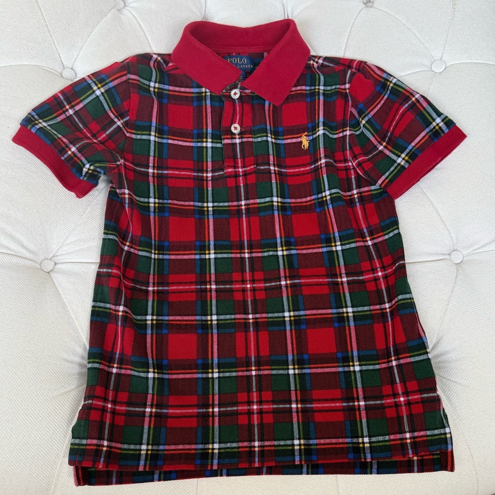 Polo by Ralph Lauren Kids' Red and Green Plaid Polo